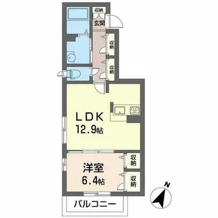 1LDKの間取り画像