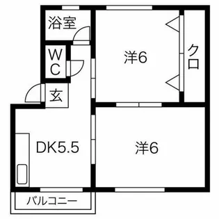 シャルマン松坂【203号室】の間取り