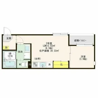 ハーモニーテラス瀬古【202号室】の間取り