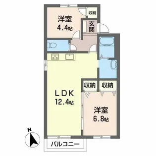 ジーハイム【0203号室】の間取り
