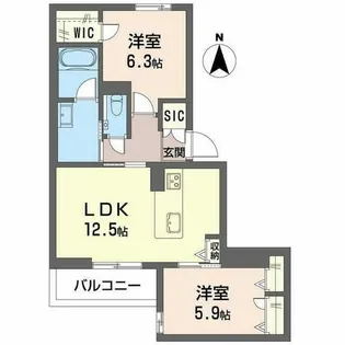 Familiar Ogo【0302号室】の間取り