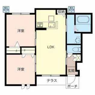 プランドール イズミ【0102号室】の間取り