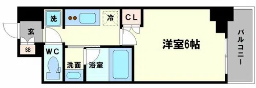 クレストコート靭公園THE CLASS【6階】の間取り