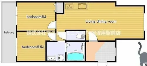 REBANGA上町台アパートメント【4階】の間取り