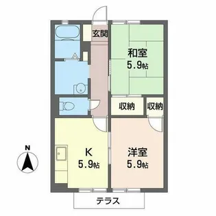 メゾン・サン【0105号室】の間取り