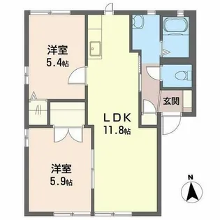 サニーコート【0106号室】の間取り