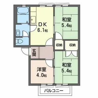 ディアスノバク【0202号室】の間取り