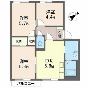 シティパレス南【0202号室】の間取り