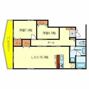 YKハイツ舞子坂【201号室】の間取り