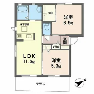 ティアラ・駅南C【1階】の間取り