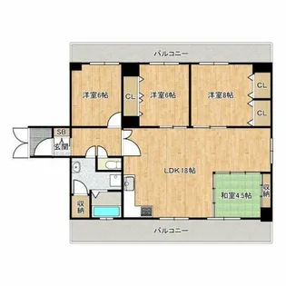 ラパンジール島之内【10階】の間取り