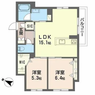 フクジュエール【0202号室】の間取り