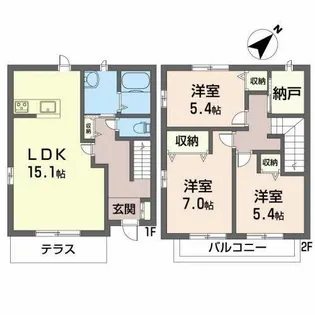 シャーメゾン高石寺尾【0101号室】の間取り