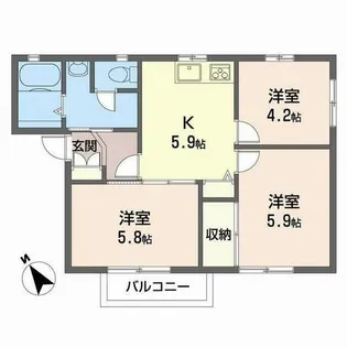 フレグランスアガ【0205号室】の間取り