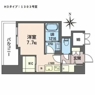 プラシーデンス本町【1303号室】の間取り