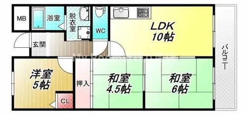リープハーベン八尾木【5階】の間取り