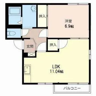 新喜多ハイツ【0202号室】の間取り