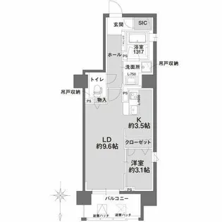 セリーニ オルニス【1201号室】の間取り