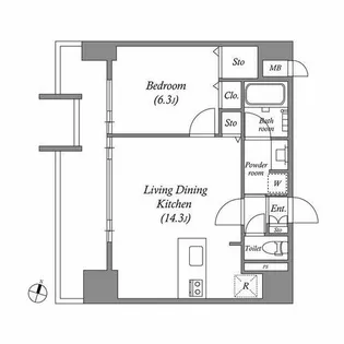 ファーストレジデンス栄【14階】の間取り