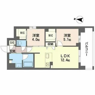 セントリヴィエ大阪梅田【0102号室】の間取り