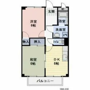 サープラスⅡ市川 A・B【A102号室】の間取り
