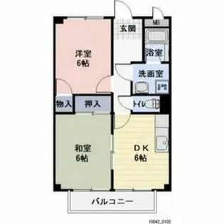 サープラスⅡ市川 A・B【A102号室】の間取り
