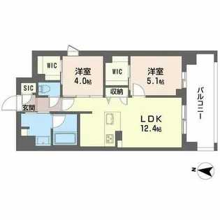 セントリヴィエ大阪梅田【0403号室】の間取り
