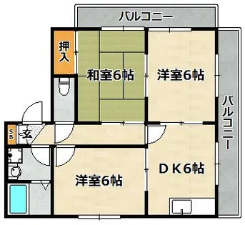 ファミリア宮川【201号室】の間取り