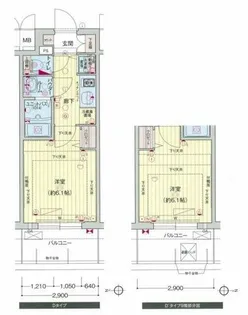 プレサンス難波セレクト【7階】の間取り