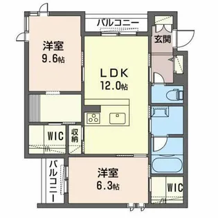 シャーメゾン コンフォーザ【0203号室】の間取り