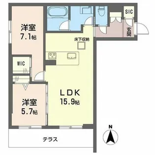 プラート キアリノ【0105号室】の間取り