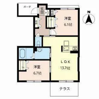 メゾン グレイス【0106号室】の間取り
