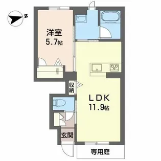 シャーメゾンコタニ【0102号室】の間取り