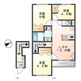 パストラル津倉【2階】の間取り