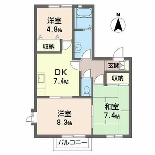 ディアス北条【B203号室】の間取り