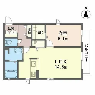 ショコラ メゾン 片江【0201号室】の間取り