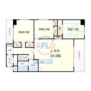 帝塚山 松寿庵【4階】の間取り