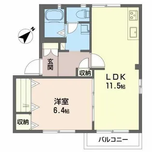 フォーレス沢野南A棟【0202号室】の間取り