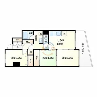 シャトー弁天弐番館【7階】の間取り