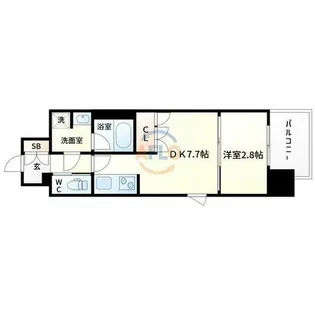 ソルレヴェンテ北堀江Q【14階】の間取り