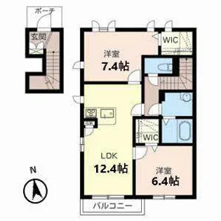 サニーヒル幸 1号館【2階】の間取り