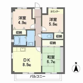 アリヴィラ夙川【0201号室】の間取り