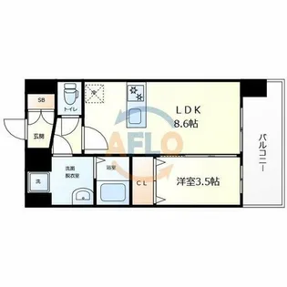 プレサンス天王寺ヴィヴァン【8階】の間取り