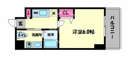 Live Casa 田辺【6階】の間取り