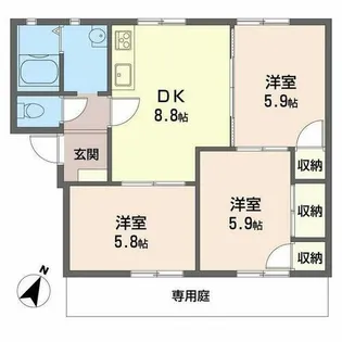 フレグランスちくさ【0102号室】の間取り
