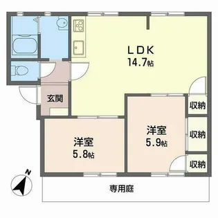 フレグランスちくさ【0102号室】の間取り