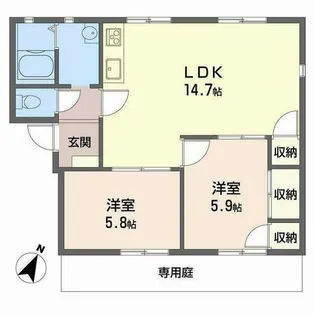 フレグランスちくさ【0102号室】の間取り