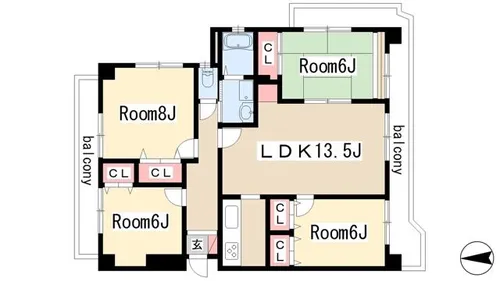 メゾン・ファミール【4D号室】の間取り