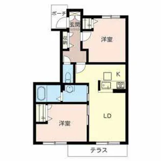 リバーサイドテラス【0102号室】の間取り