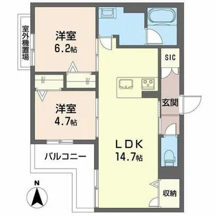 シャーメゾン ドープレーブン【0302号室】の間取り